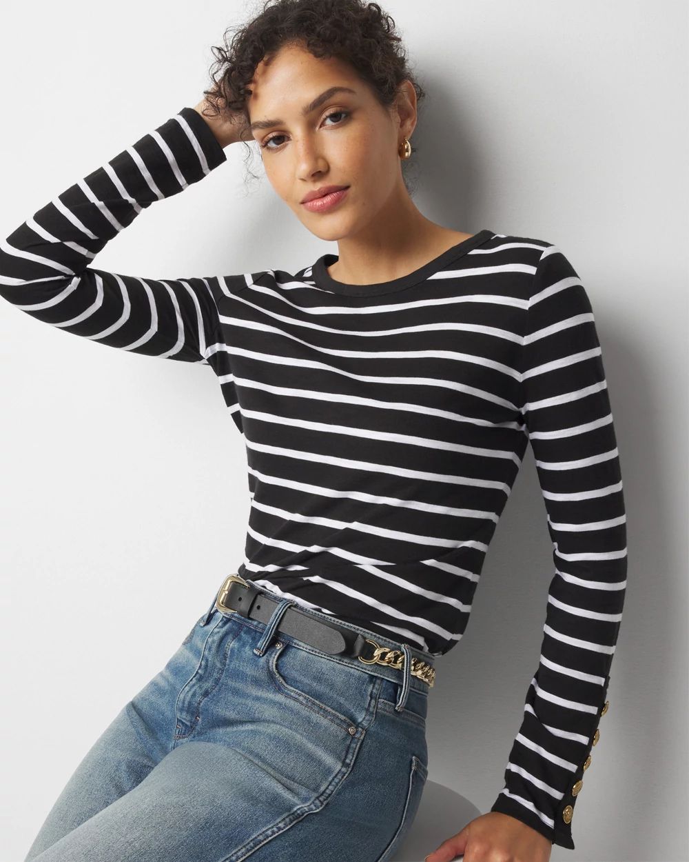 Long Sleeve Crewneck Tee | White House Black Market